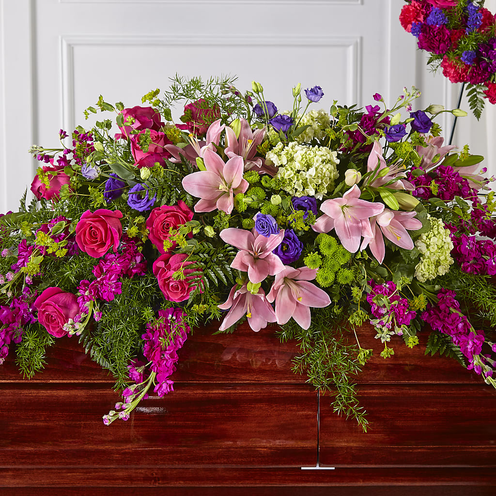 Radiant Tribute Casket Spray – Pleasant Acres Nursery, Inc., Westerly RI