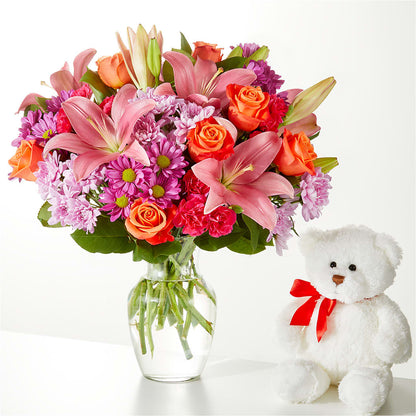 One and Only Bouquet and Bear Bundle –  Pleasant Acres Nursery, Inc., Westerly RI