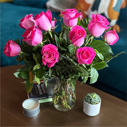 Long Stem Pink Rose Bouquet –  Pleasant Acres Nursery, Inc., Westerly RI